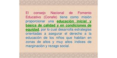 EDUCACIÓN INICIAL NO ESCOLARIZADA MODELO CONAFE