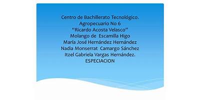 CENTRO DE BACHILLERATO TECNOLOGICO AGROPECUARIO NUM. 6